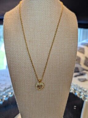 Nina Ricci Gold Heart Pendant Necklace NWT
